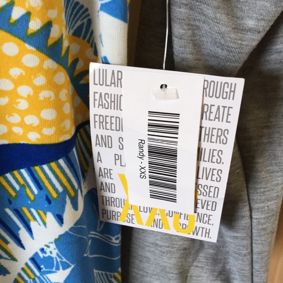 NWT LuLaRoe Randy Shirt in XXS - Picture 2 of 6